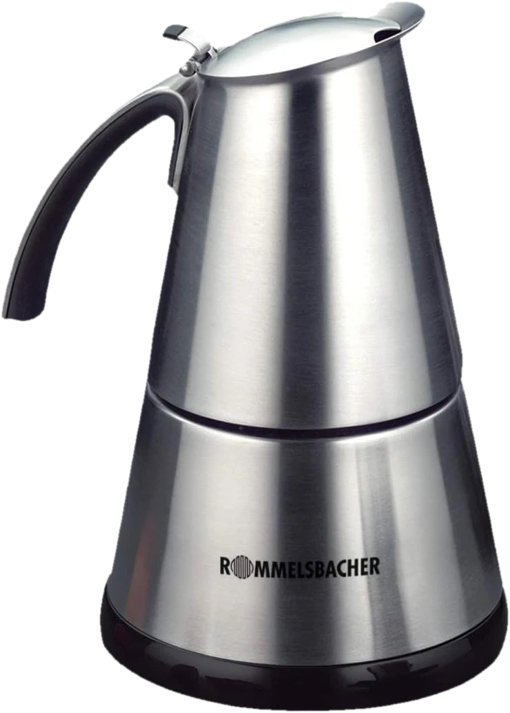 Rommelsbacher EKO 364/E — Elektrischer Espressokocher mit Handbrauer-Sockel