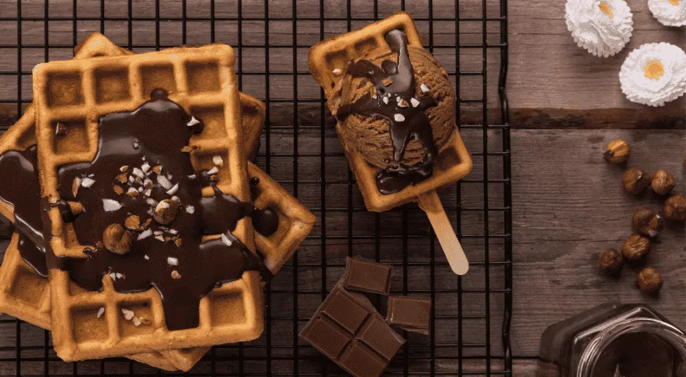 Waffeln machen - Waffelteig - Waffeln mit Schokolade