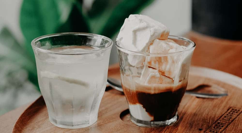 Affogato mit Vanille Ice Cubes