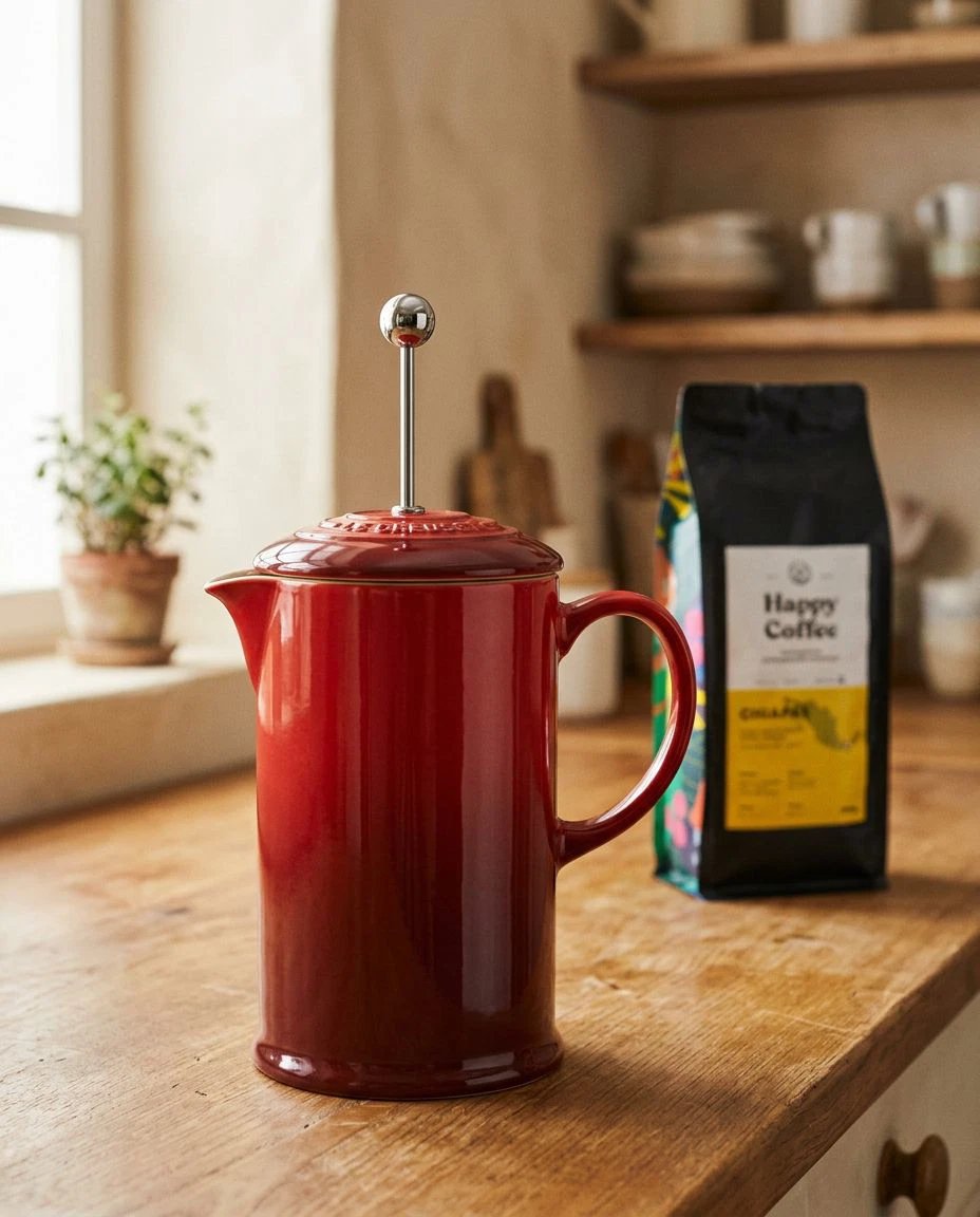 Le Creuset French Press — Kaffeebereiter aus Steinzeug