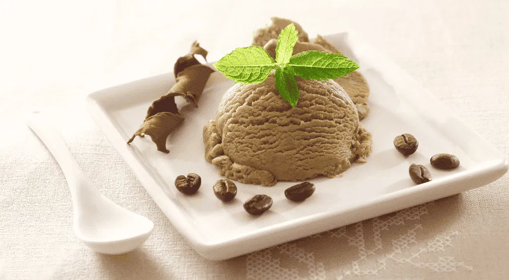 Kaffee Eis aus der Eismaschine