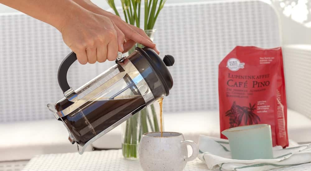 Lupinenkaffee aus der French Press