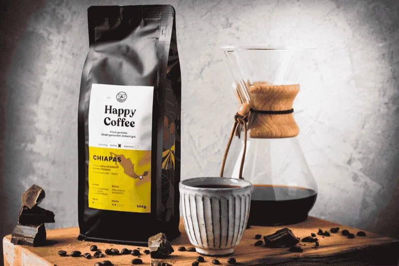 Perfekt für Milchkaffee: Der Happy Coffee Chiapas Kaffee