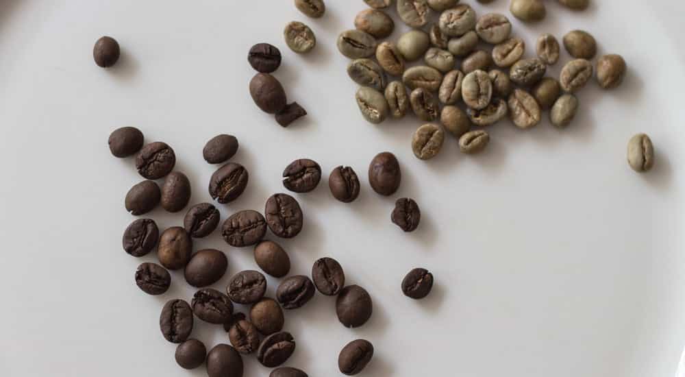 Robusta roh versus geröstet