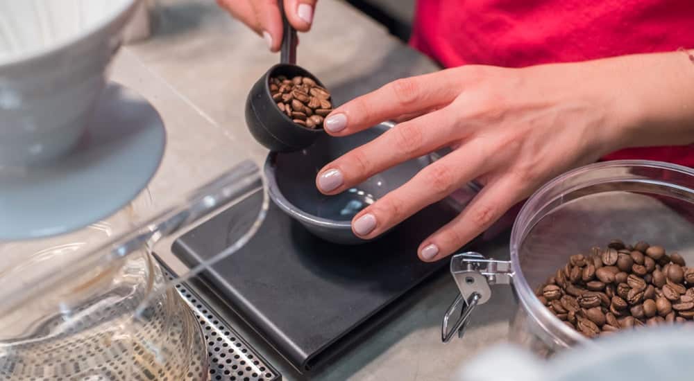 Barista - Handfiltern - Kaffeebohnen portionieren