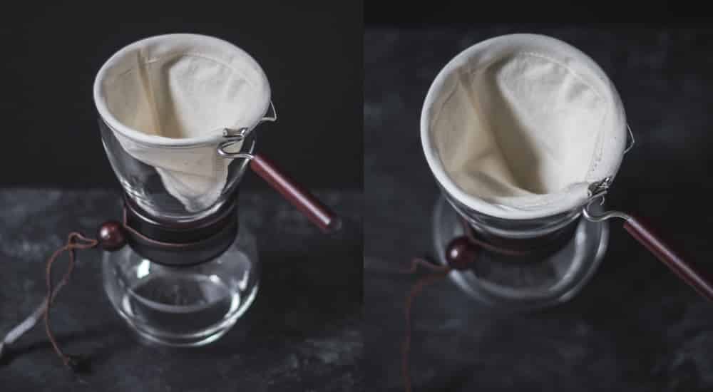 Nel Drip Kaffeefilter mit Hario Woodneck Drip Pot