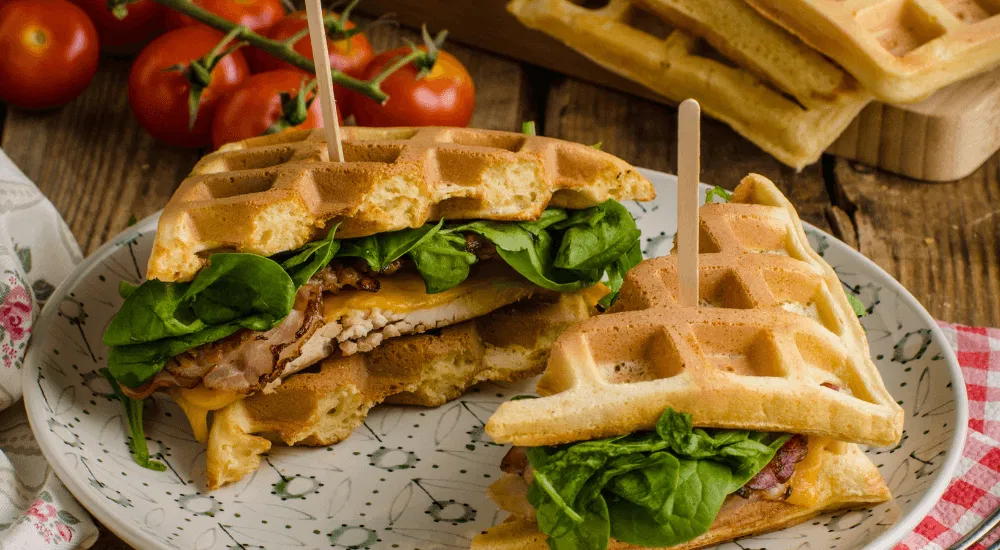 Waffelteig - Herzhafte Waffeln - Waffel Sandwich
